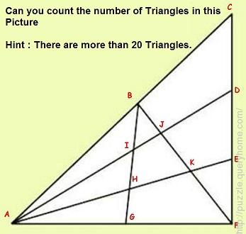 Can you count the number of Triangles in the picture given below?