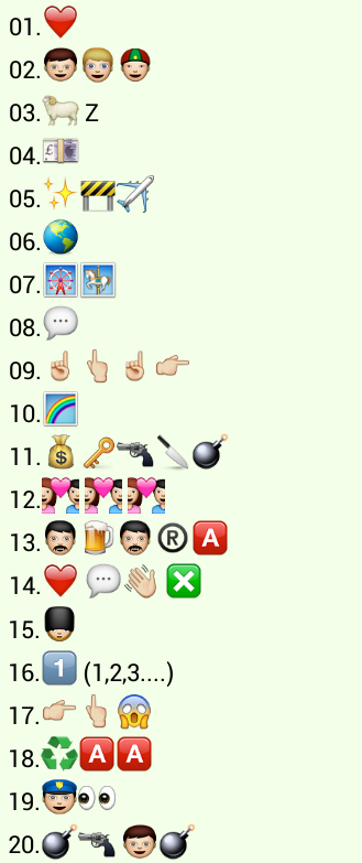 Name Aamir Khan Movies from the given whatsapp emoticons / smileys ...